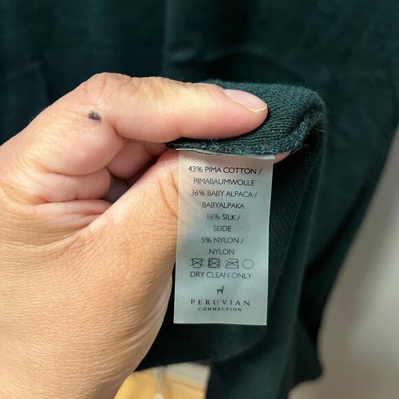 Peruvian Connection Marianna‎ Dress Alpaca Silk Blend Size Small Green - Picture 3 of 7